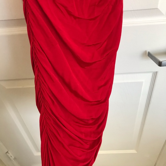 Red Hot Ruched Bodycon Dress - Picture 5 of 5